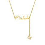 Custom Name Necklace with Dangling Initial - United Bracelets