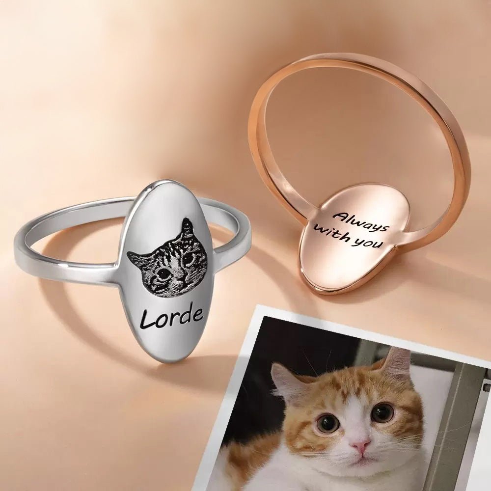 Custom Pet Portrait Signet Ring - United Bracelets