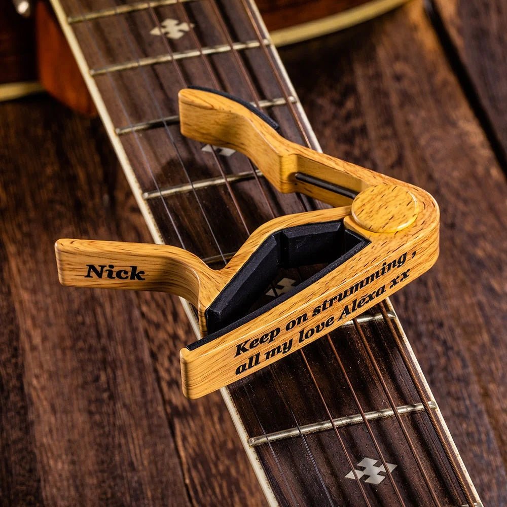 Custom Wood Grain Guitar Capo - United Bracelets