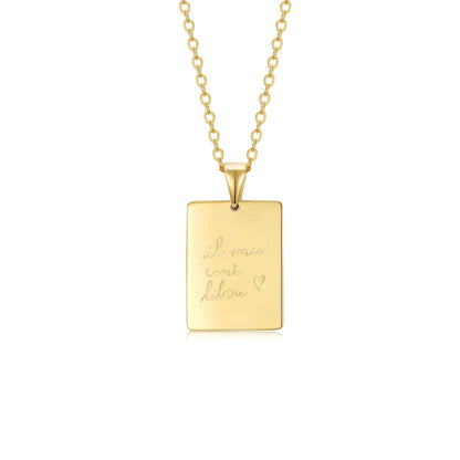 Engravable Rectangle Tag Pendant Necklace - United Bracelets