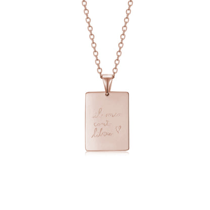 Engravable Rectangle Tag Pendant Necklace - United Bracelets