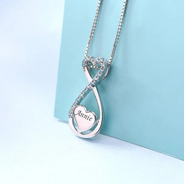 Engraved Heart Infinity Name Necklace - United Bracelets