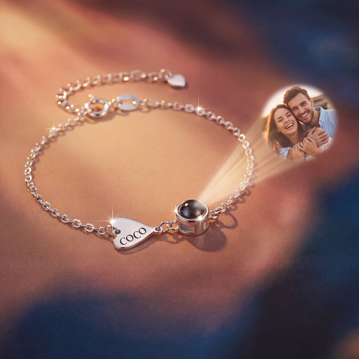 Engraved Heart Projection Bracelet - United Bracelets