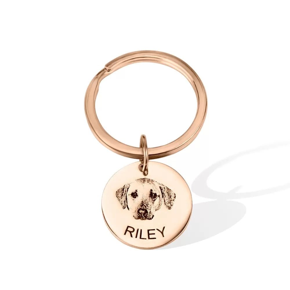 Engraved Pet Photo Pendant Keyring - United Bracelets