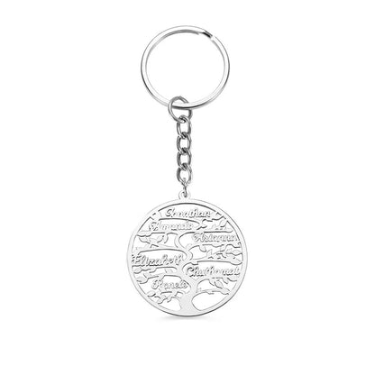 Family Tree Keychain with Personalised Names - United Bracelets