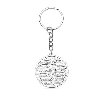 Family Tree Keychain with Personalised Names - United Bracelets