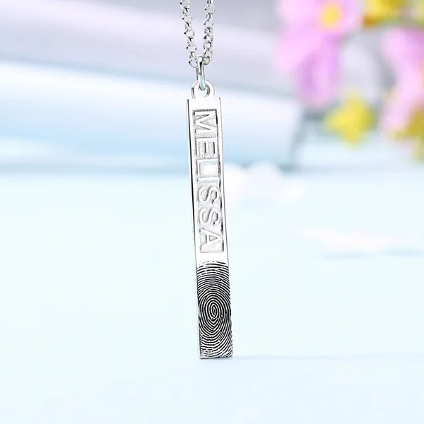 Fingerprint Bar Necklace - United Bracelets