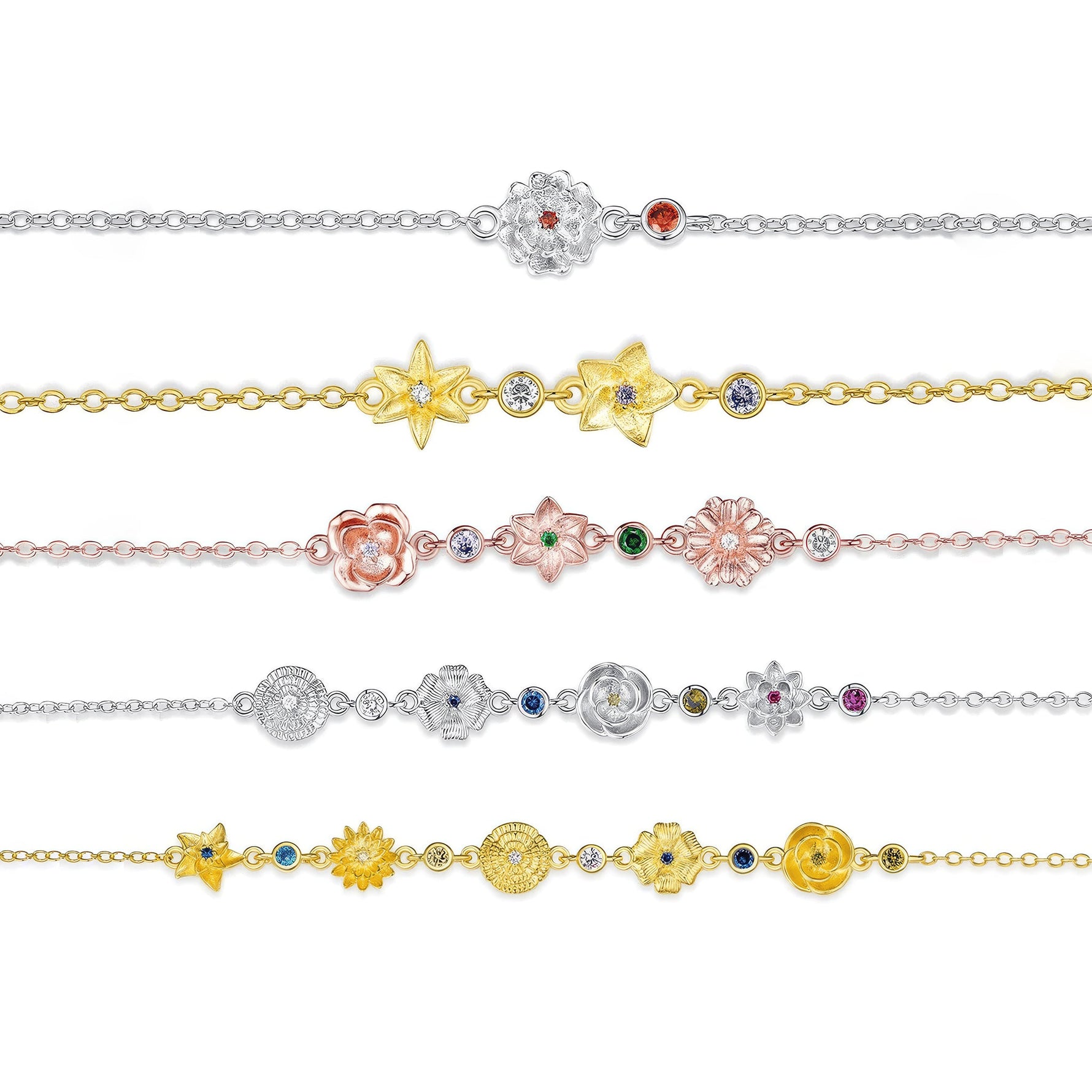 Flower Birthstone Bracelet - United Bracelets