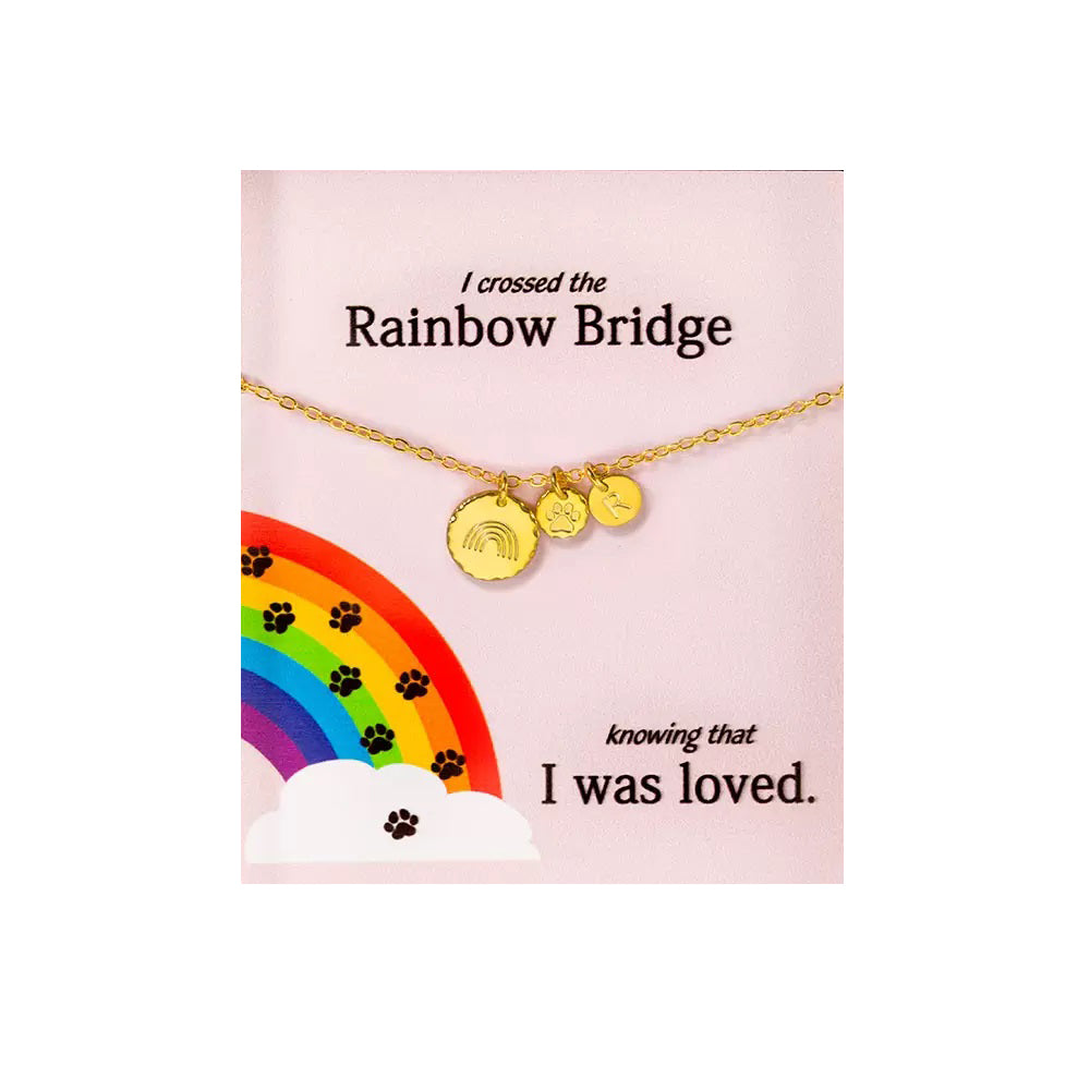 Rainbow Bridge Pet Memorial Disc Necklace