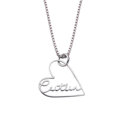 Heart Pendant Necklace with Custom Name - United Bracelets