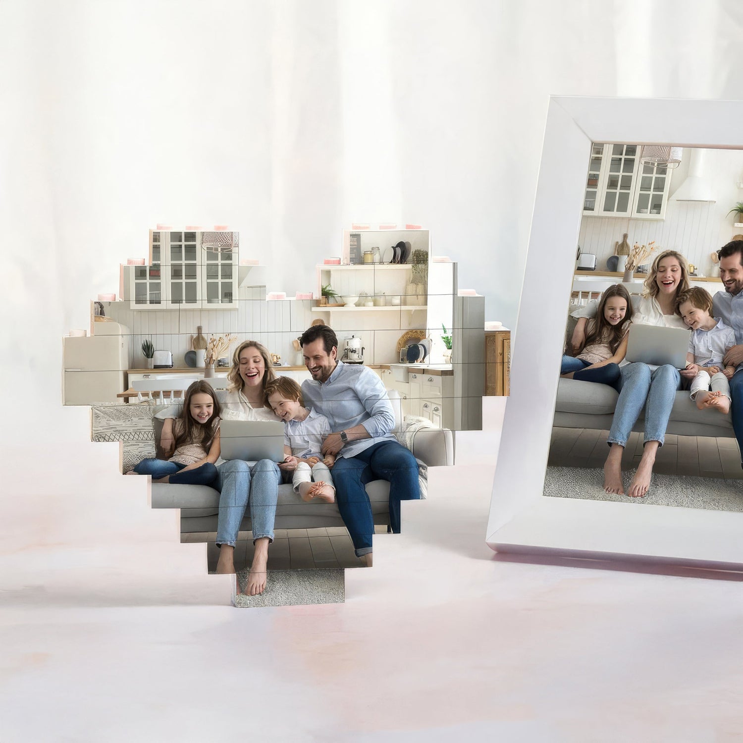 Heart Shaped Photo Brick Puzzle - United Bracelets