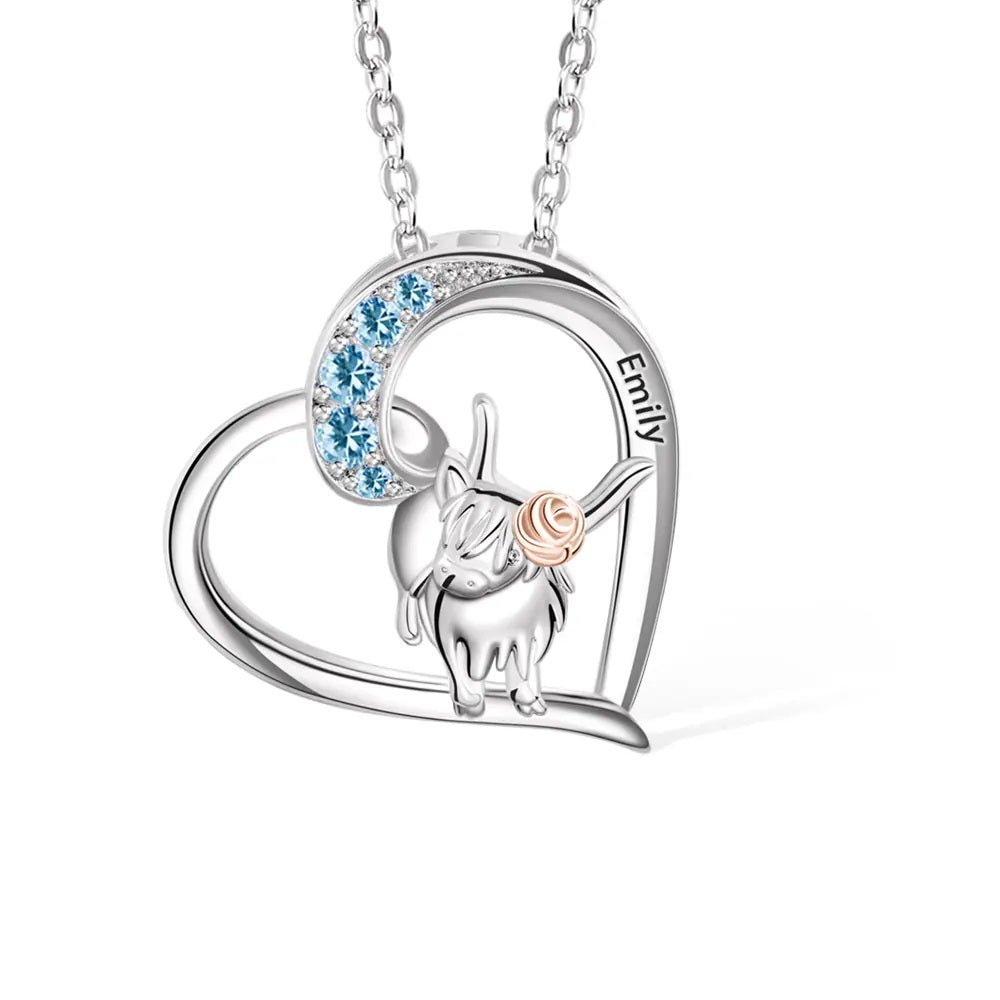 Highland Cow Heart Necklace - United Bracelets