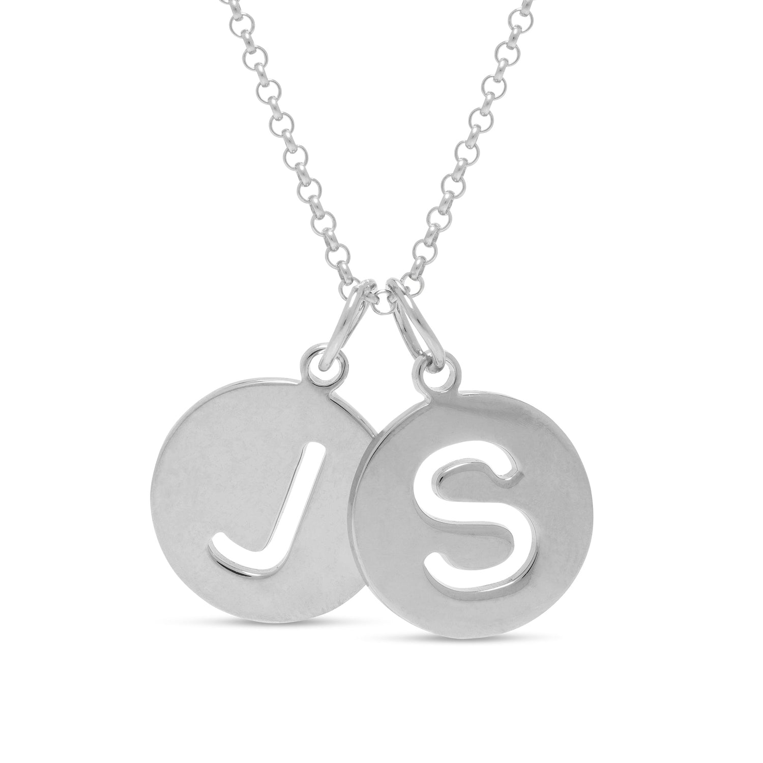 Holepunched Initial Disc Necklace - United Bracelets