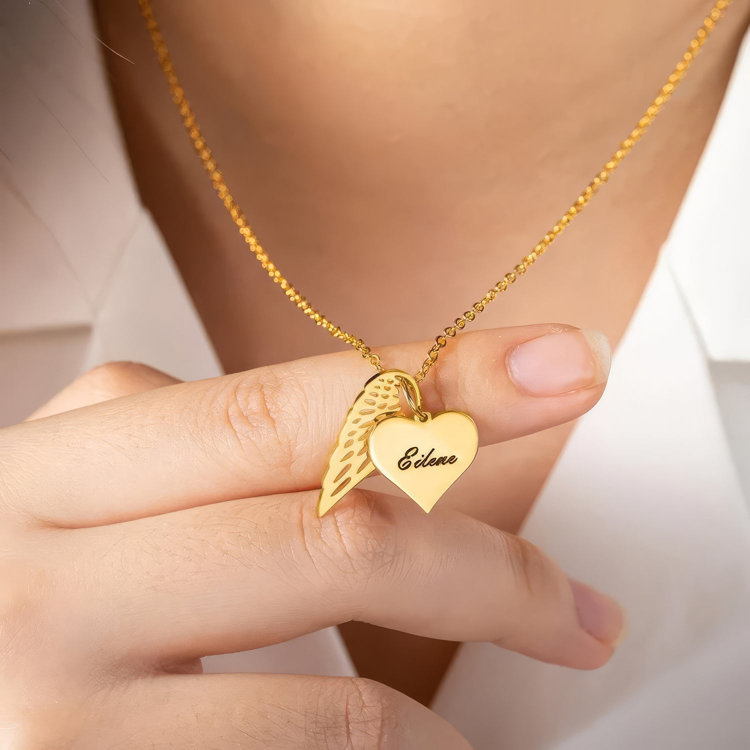 Angel Wing Heart Necklace