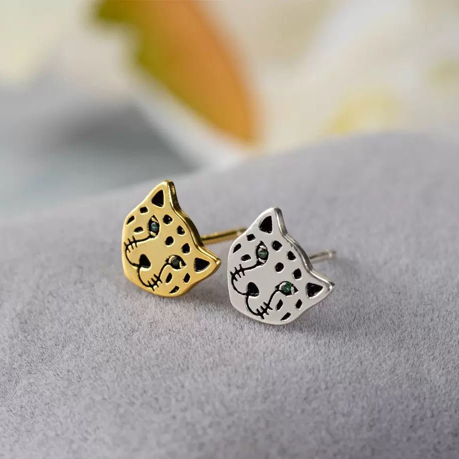 Leopard Face Stud Earrings - United Bracelets