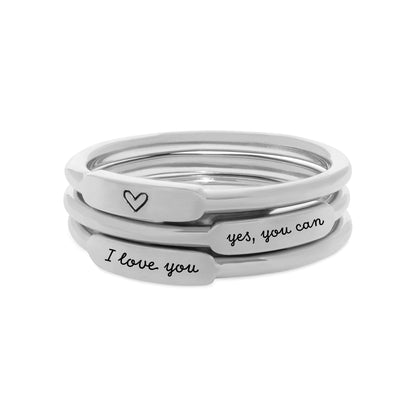 Message Bar Ring - United Bracelets