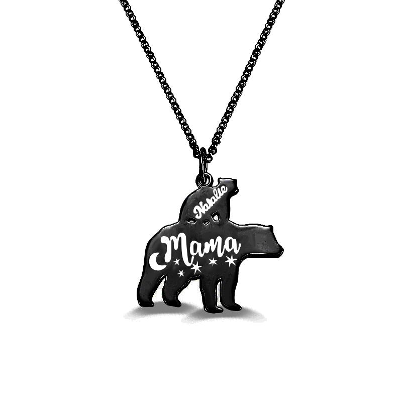 Personalised Mama and Baby Bear Necklace