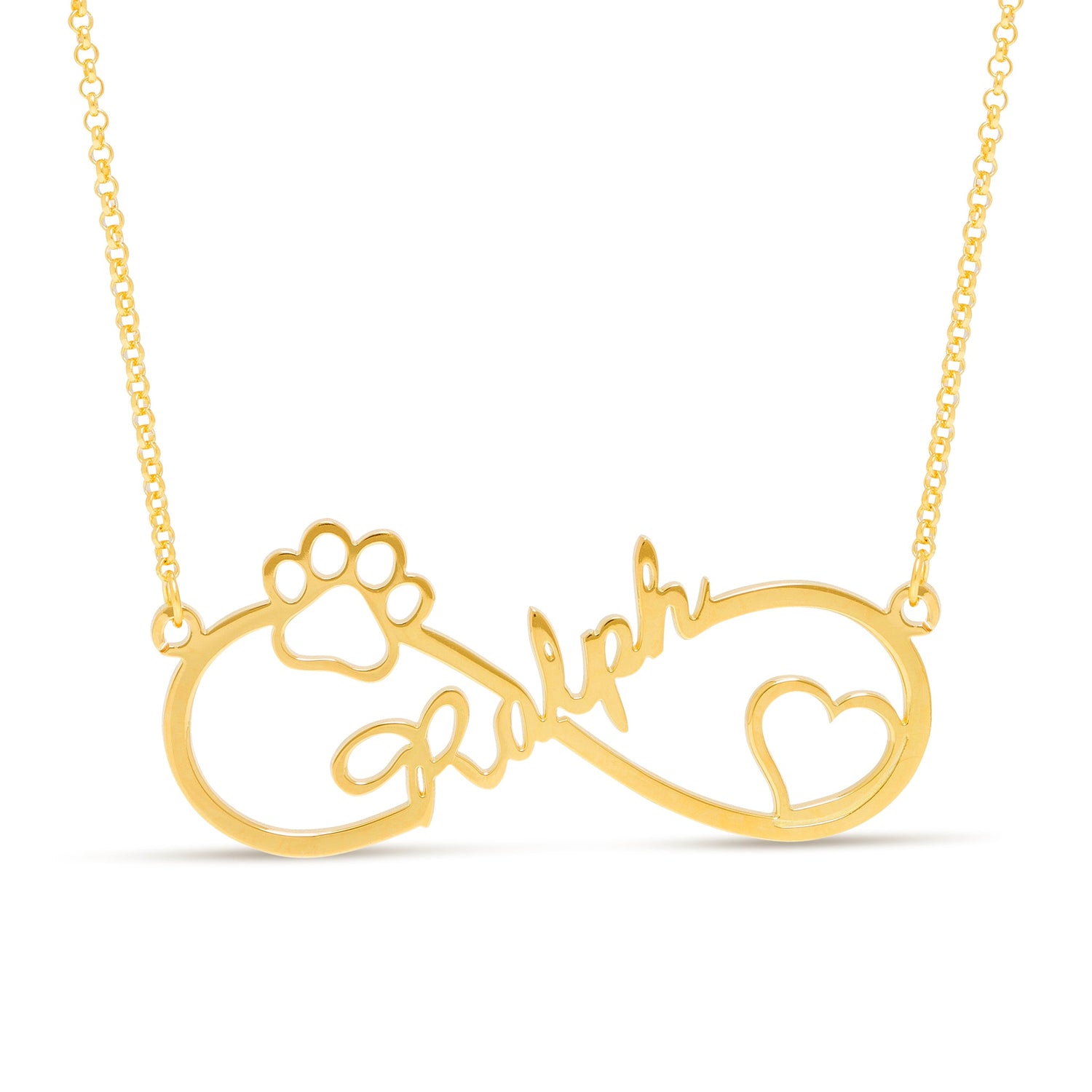 Paw Print Infinity Name Necklace - United Bracelets