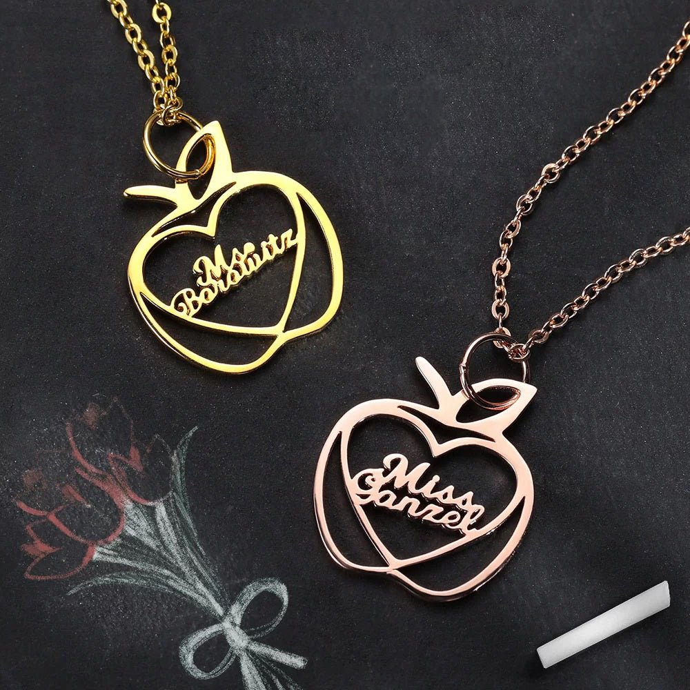 Personalised Apple Name Necklace - United Bracelets