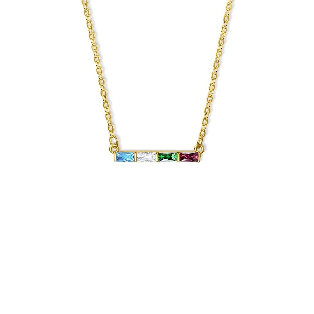 Personalised Baguette Birthstone Necklace - United Bracelets