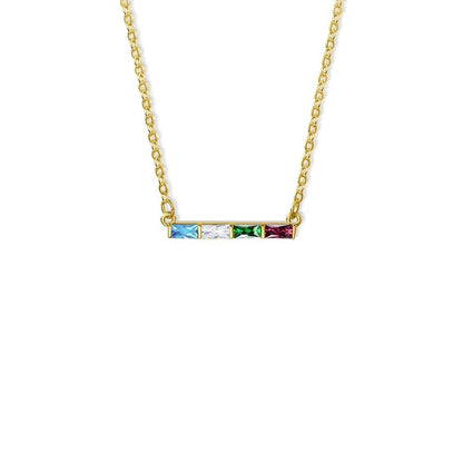 Personalised Baguette Birthstone Necklace - United Bracelets