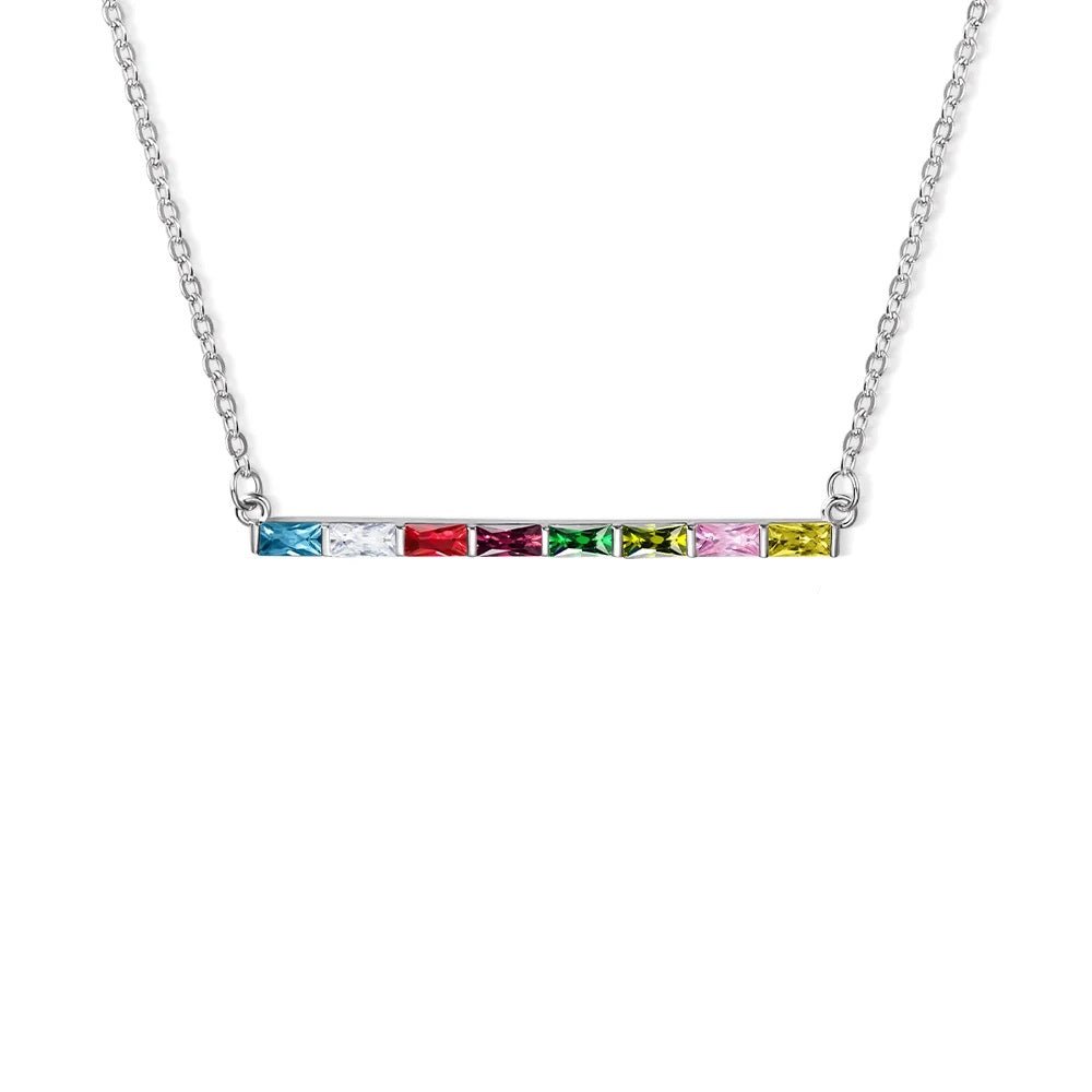 Personalised Baguette Birthstone Necklace - United Bracelets