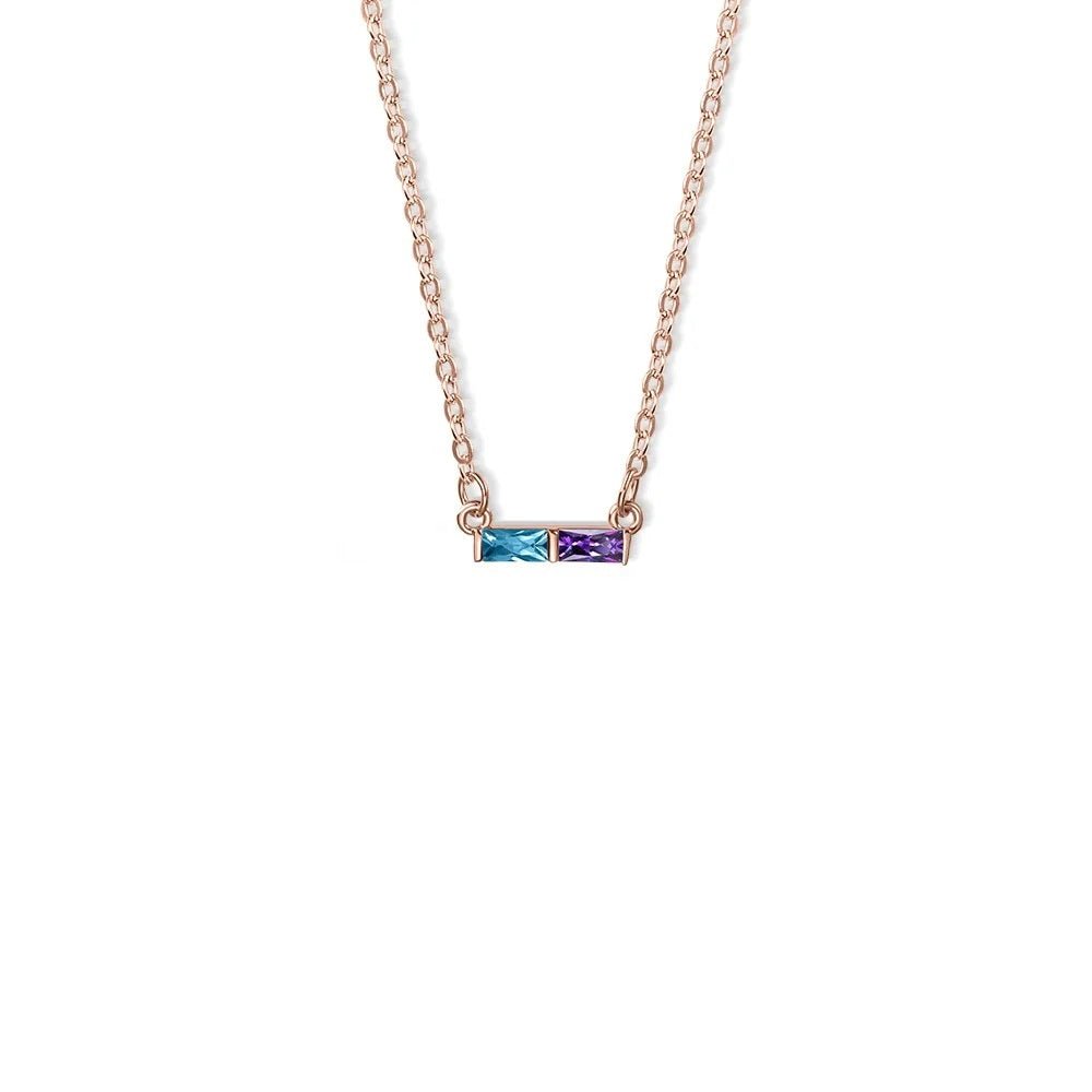 Personalised Baguette Birthstone Necklace - United Bracelets