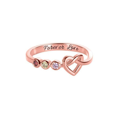 Personalised Birthstone Heart Ring - United Bracelets