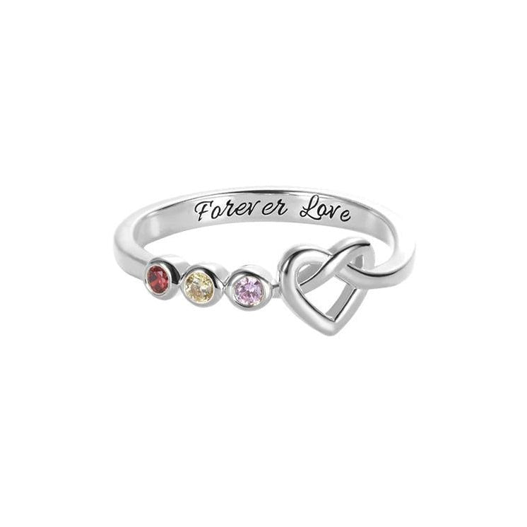 Personalised Birthstone Heart Ring - United Bracelets