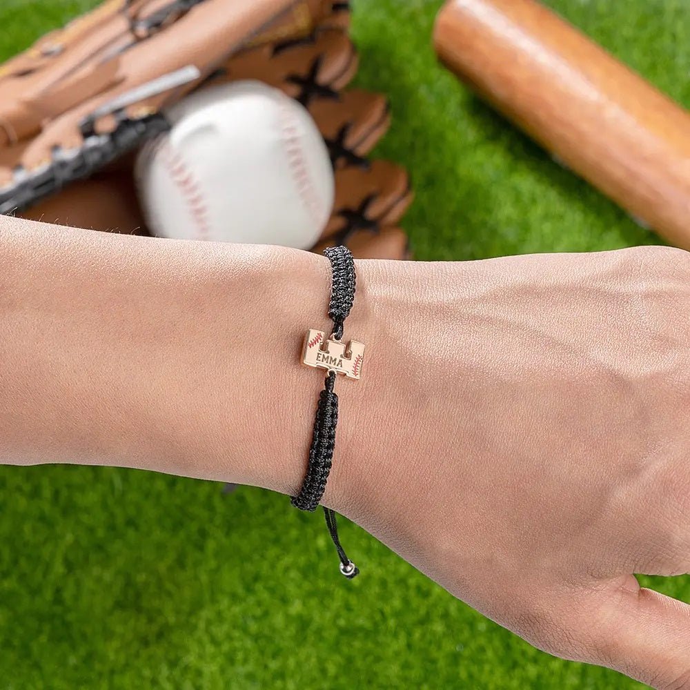 Personalised Braided Baseball Bracelet - United Bracelets