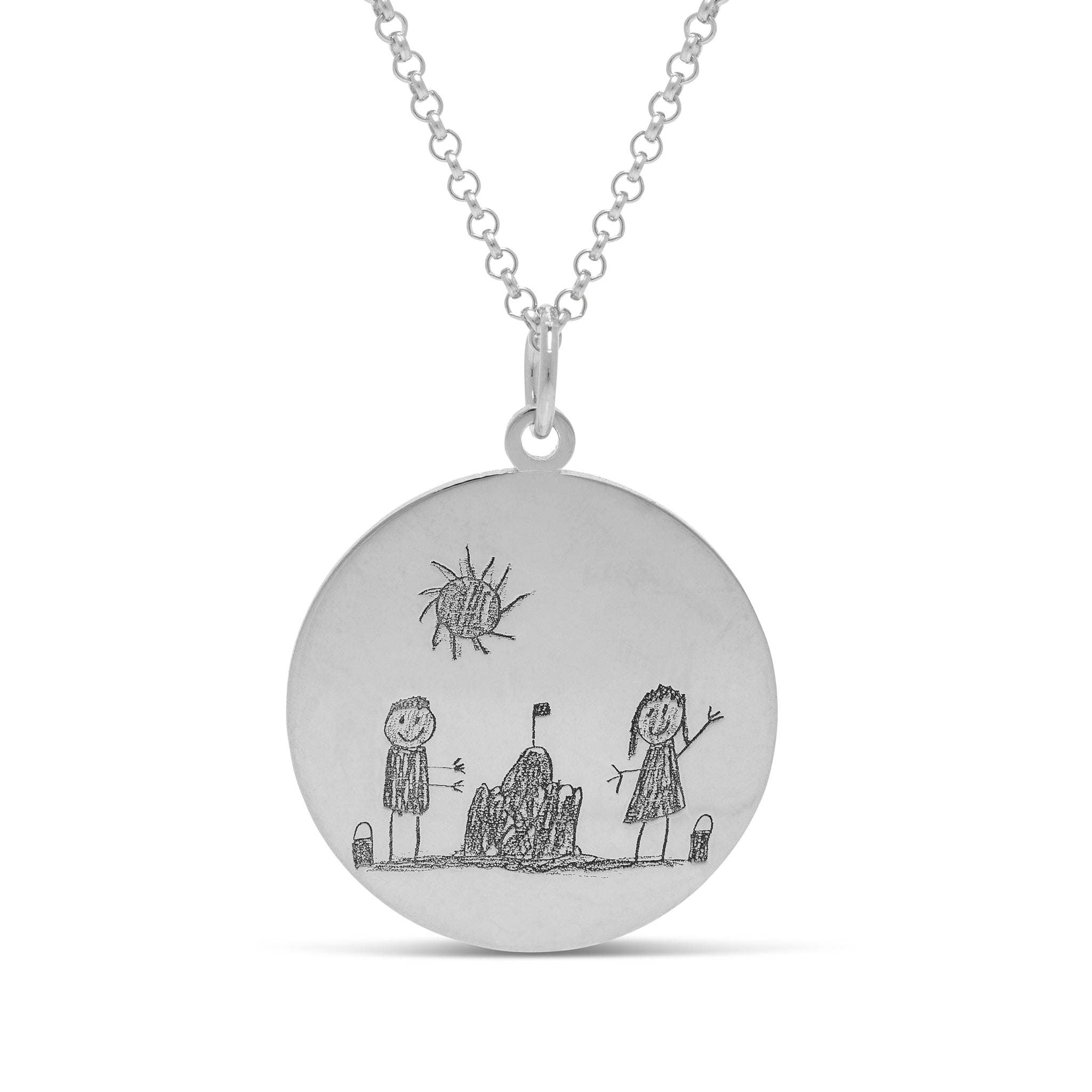 Personalised Drawing Disc Necklace - United Bracelets