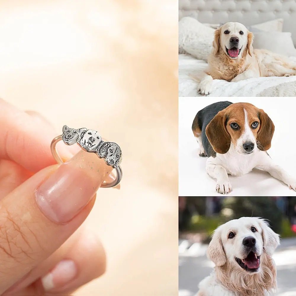 Personalised Pet Portrait Ring with 1–4 Pets - United Bracelets