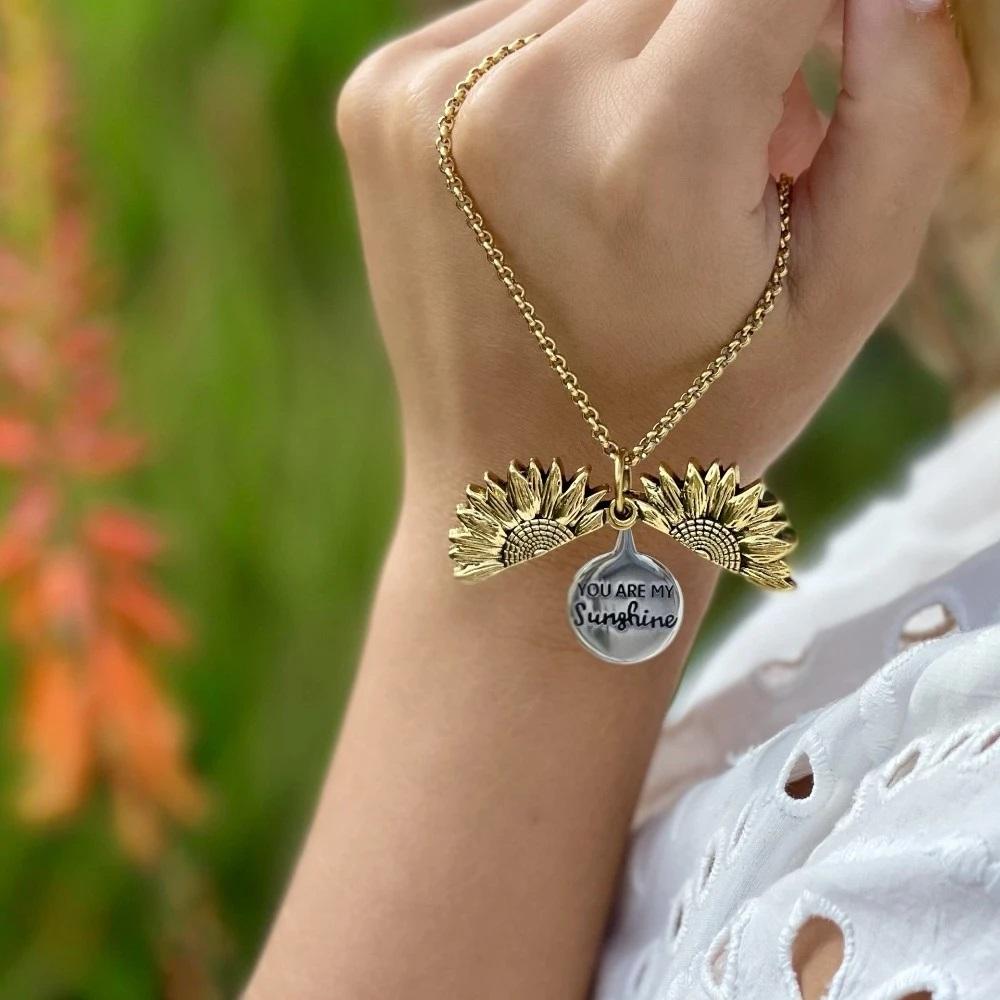 Personalised Sunflower Locket - United Bracelets