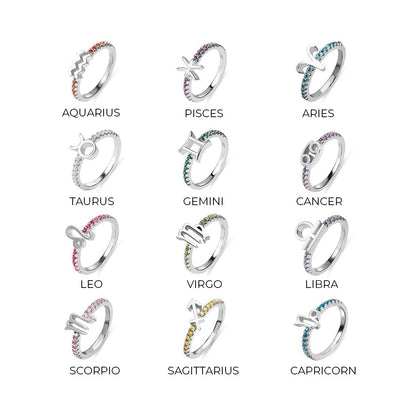 Personalised Zodiac Birthstone Ring - United Bracelets