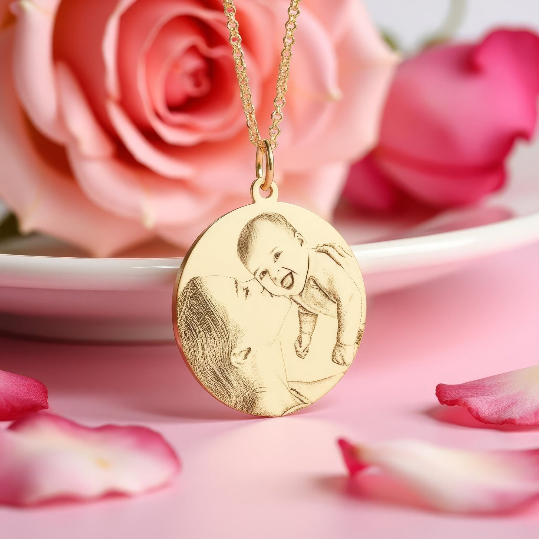 Photo Engraved Disc Necklace - United Bracelets