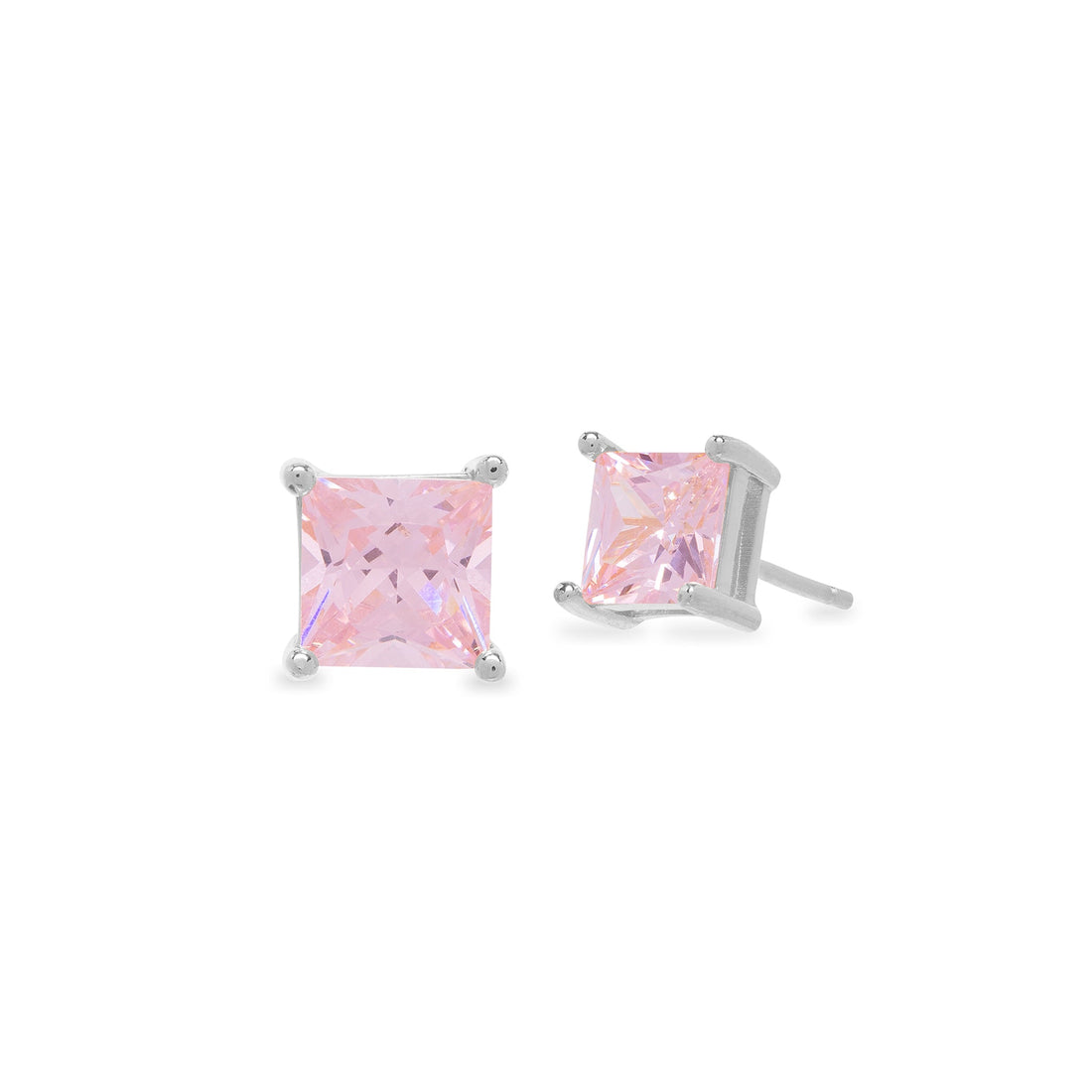 Princess Cut Birthstone Stud Earrings - United Bracelets