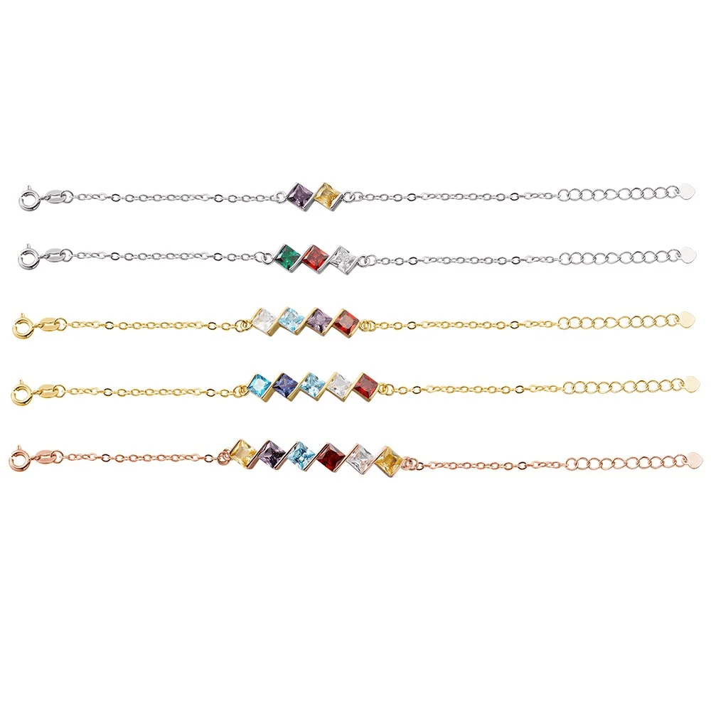 Princess Shaped Birthstone Bracelet - United Bracelets