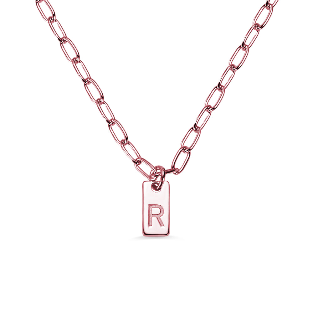 Paperclip Initial Pendant Necklace