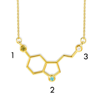 Serotonin Molecule Birthstone Necklace - United Bracelets