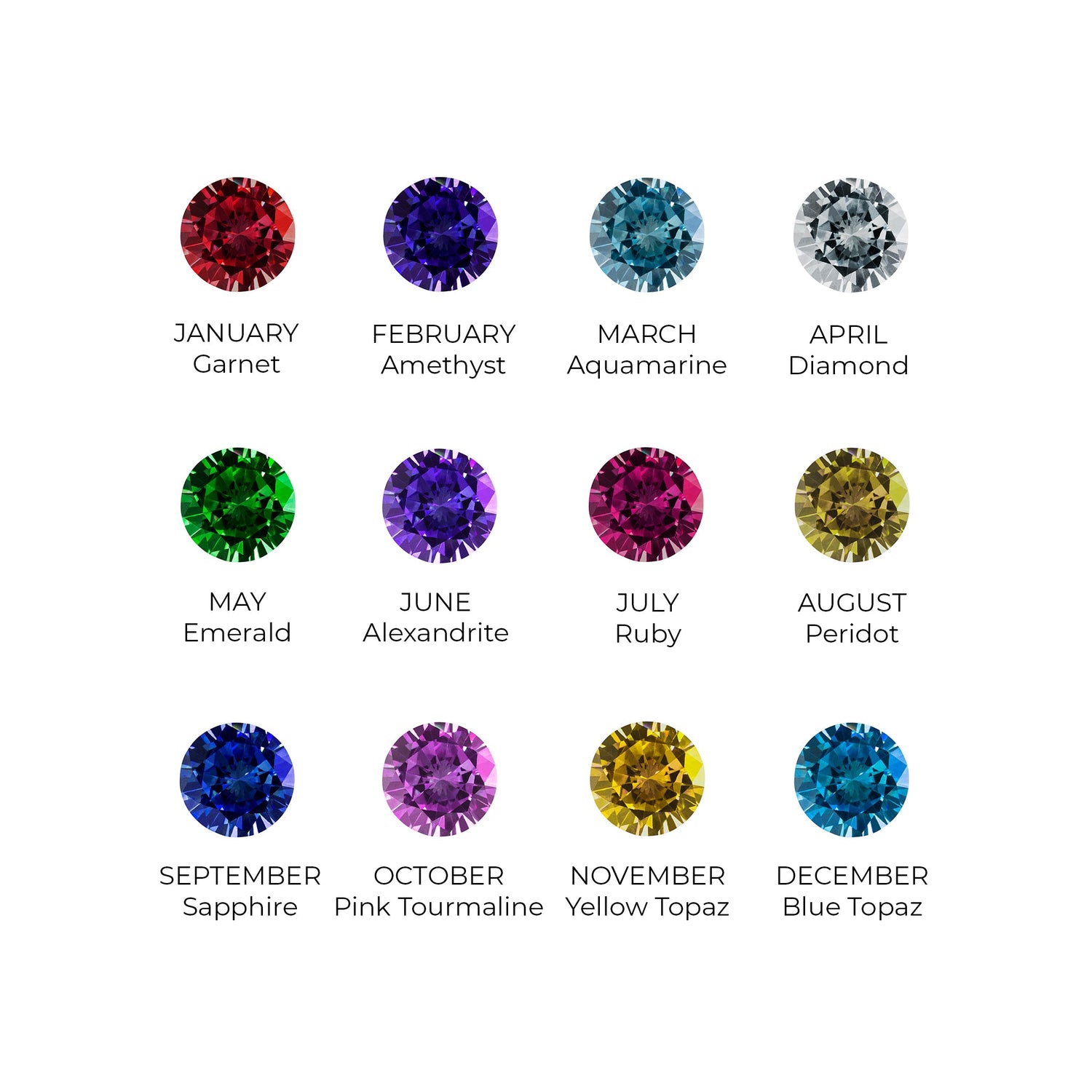 Stackable Birthstone Name Rings (3 Pack) - United Bracelets