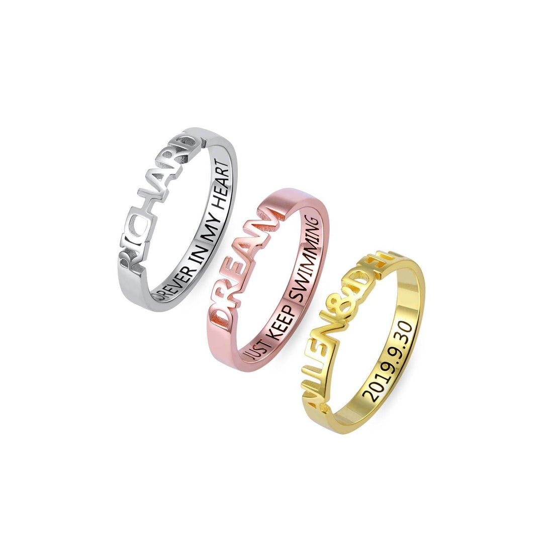 Stackable Name Rings - United Bracelets