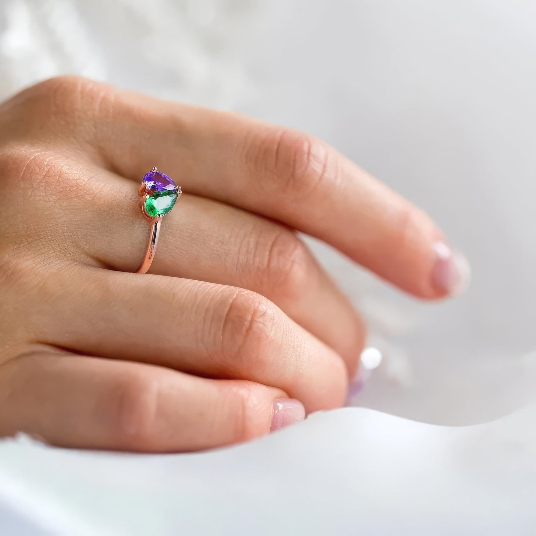 Toi et Moi Birthstone Heart Ring - United Bracelets