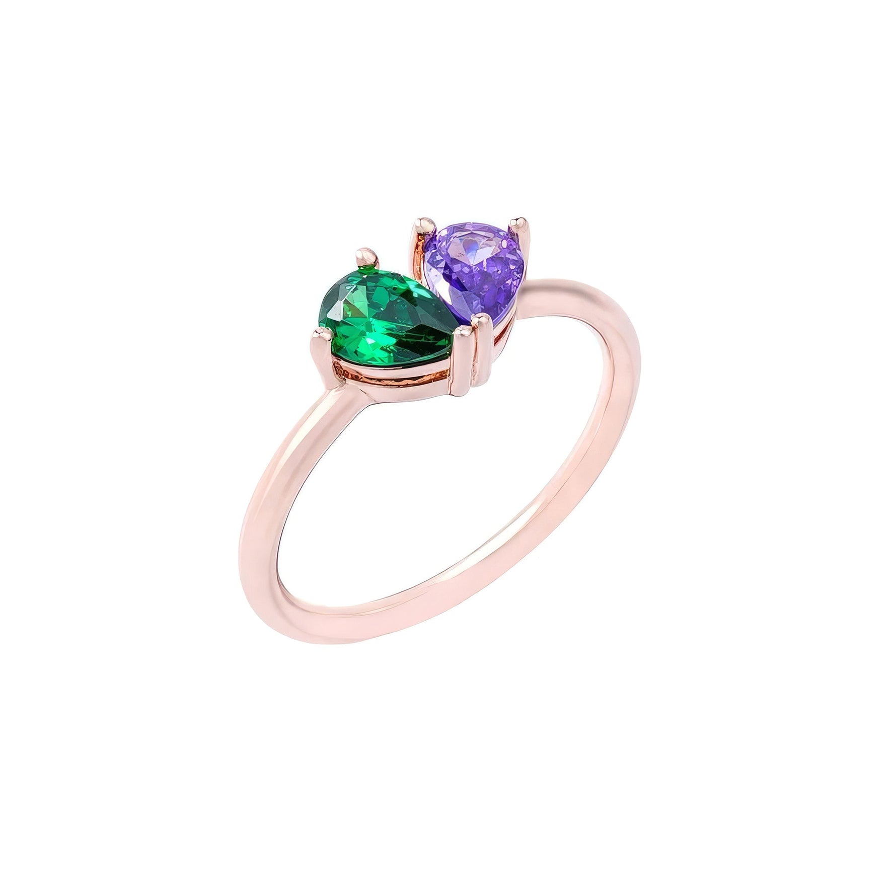 Toi et Moi Birthstone Heart Ring - United Bracelets