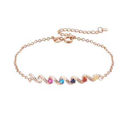 Twist Bracelet with 1 to 6 Birthstones - United Bracelets