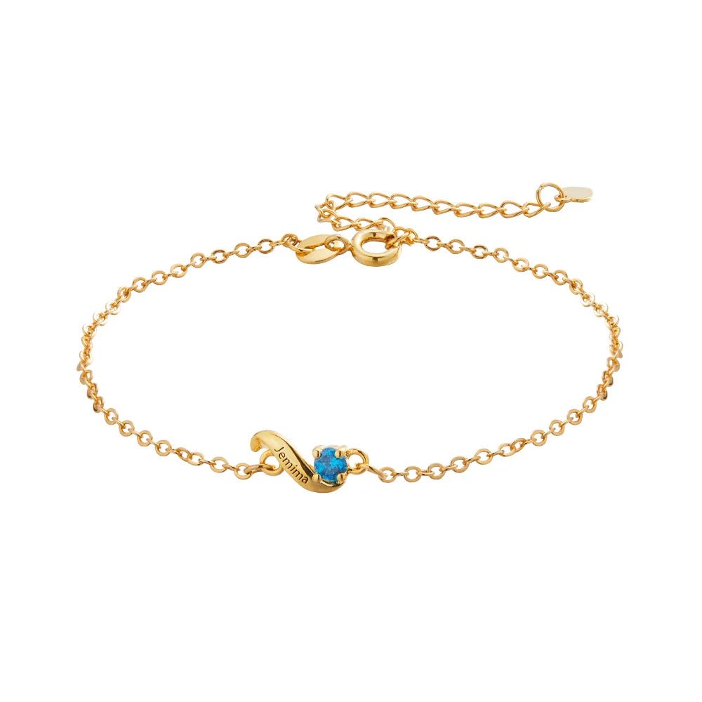 Twist Bracelet with 1 to 6 Birthstones - United Bracelets