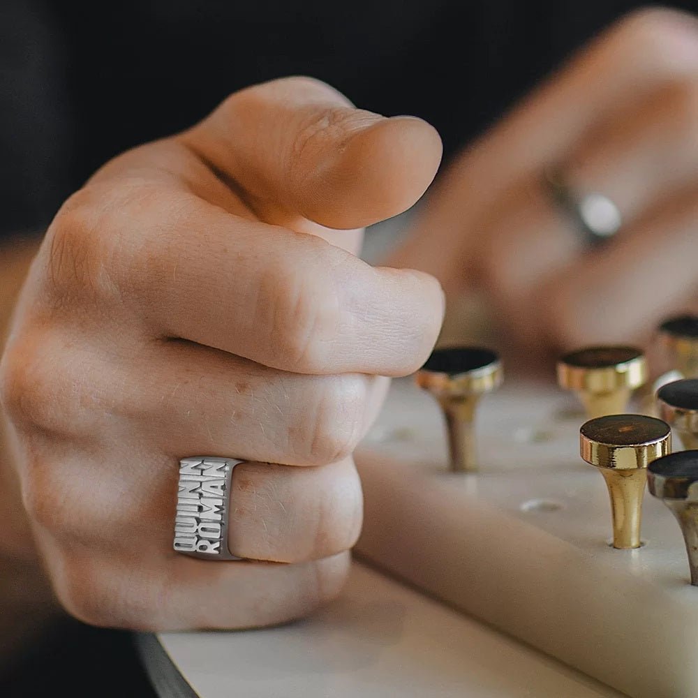 Two Name Block Letter Ring - United Bracelets