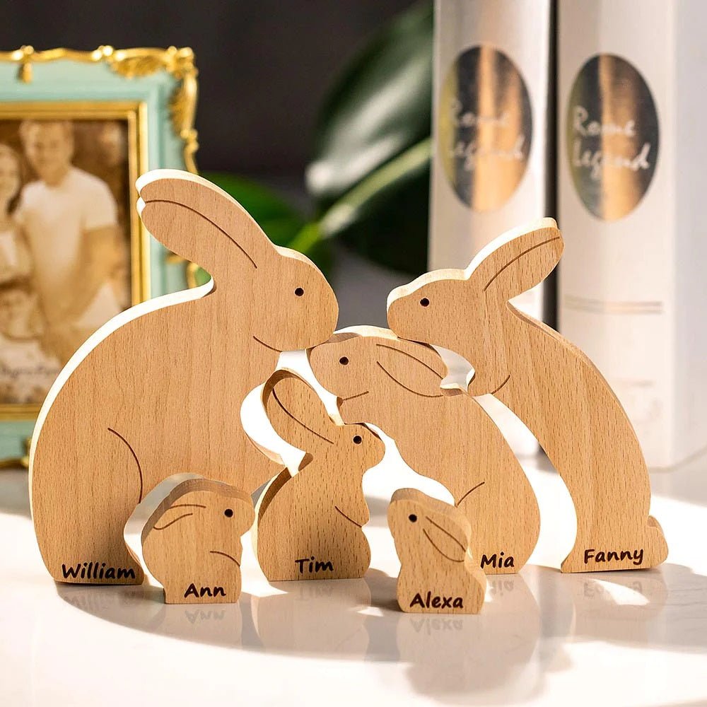 Wooden Rabbit Family Puzzle - United Bracelets