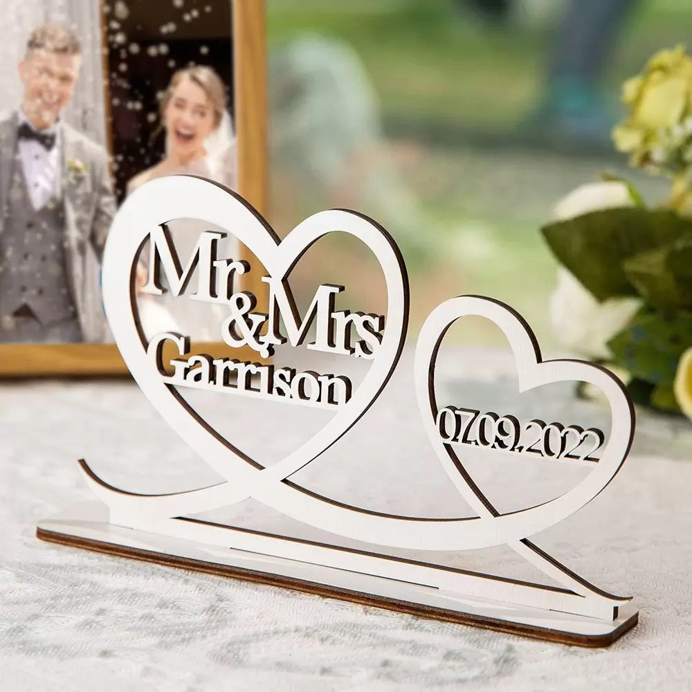 Personalised Mr and Mrs Wedding Table Decoration