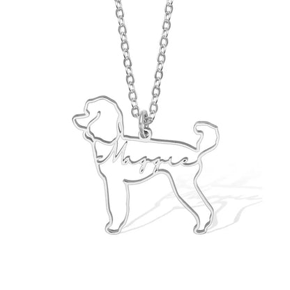 Custom Dog Silhouette Necklace