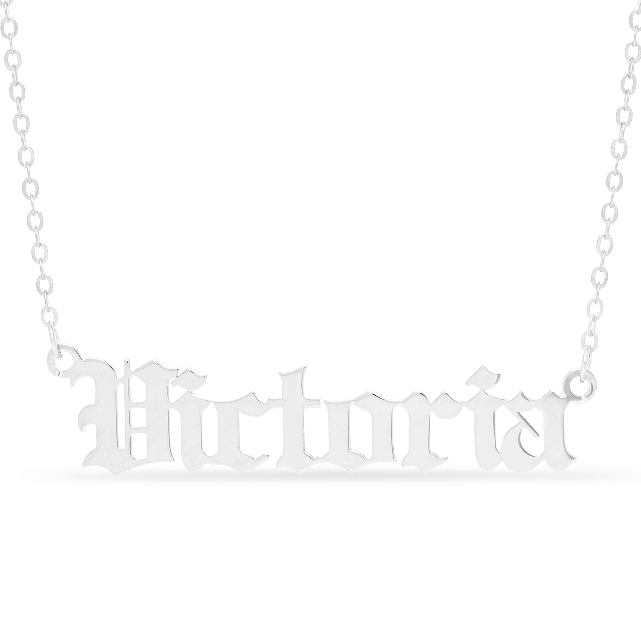 Old English Style Name Necklace